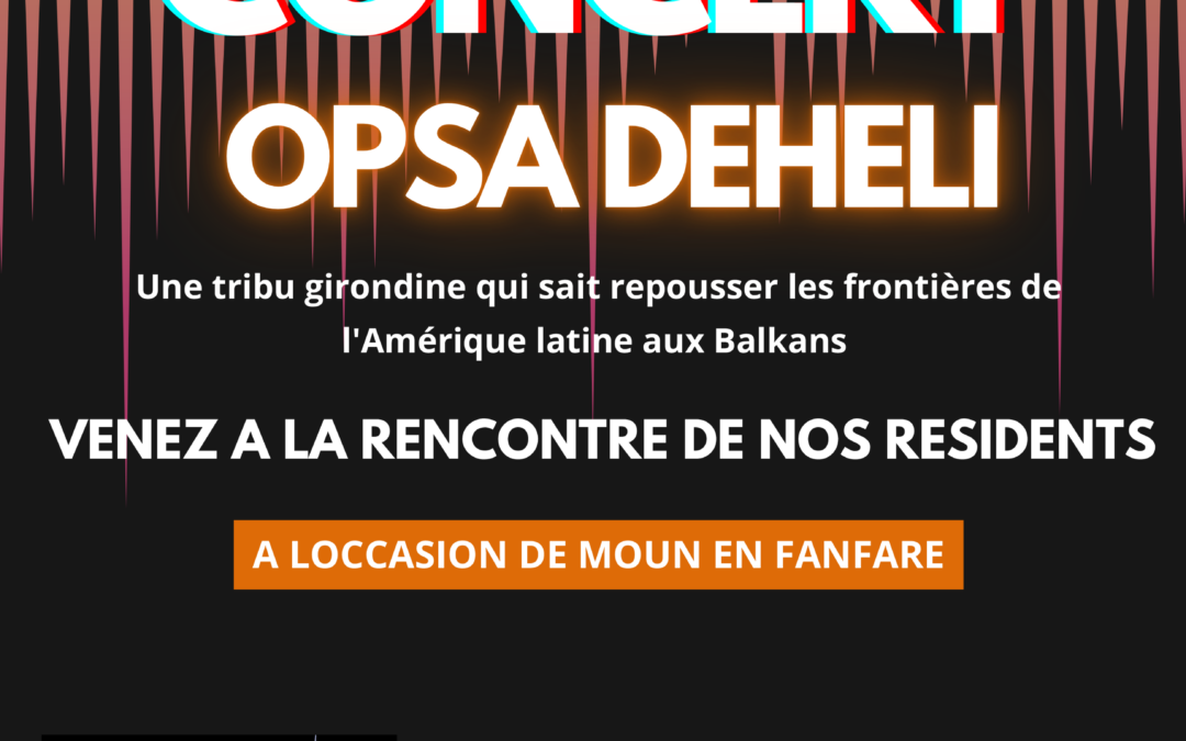 Affiche du concert OPSA DEHELI le jeudi 12 Septembre à 15h Au Foyer Majouraou - Association l'Autre Regard